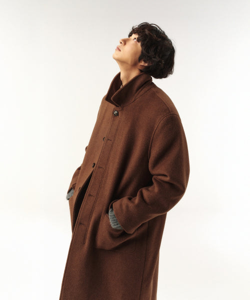 Cashmere Wool Blend Mac Coat Brown