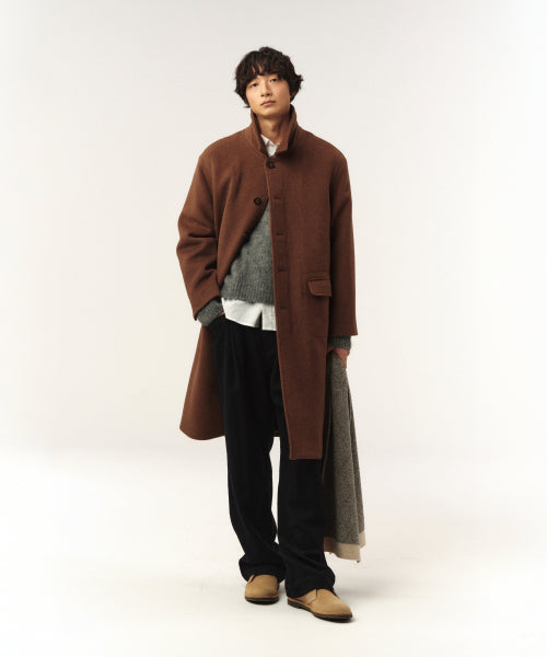 Cashmere Wool Blend Mac Coat Brown