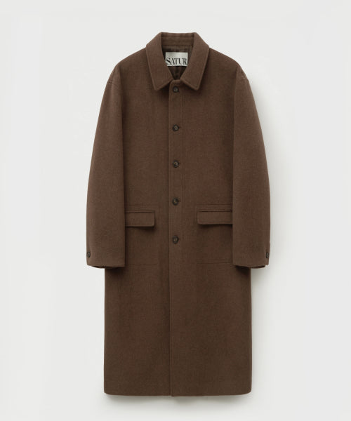 Cashmere Wool Blend Mac Coat Brown
