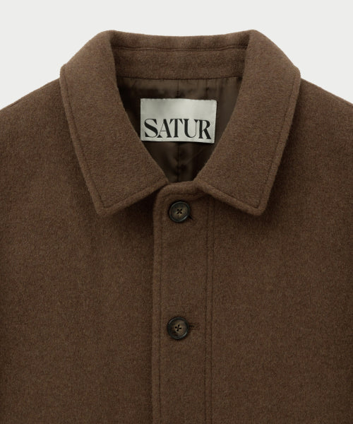 Cashmere Wool Blend Mac Coat Brown