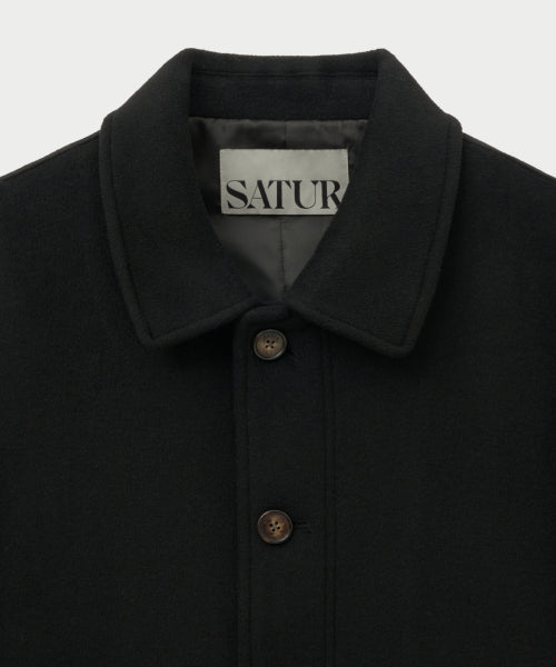 Cashmere Wool Blend Mac Coat Black