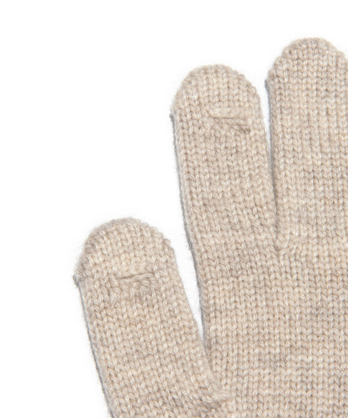 wool mixed colored knitwear gloves oatmeal