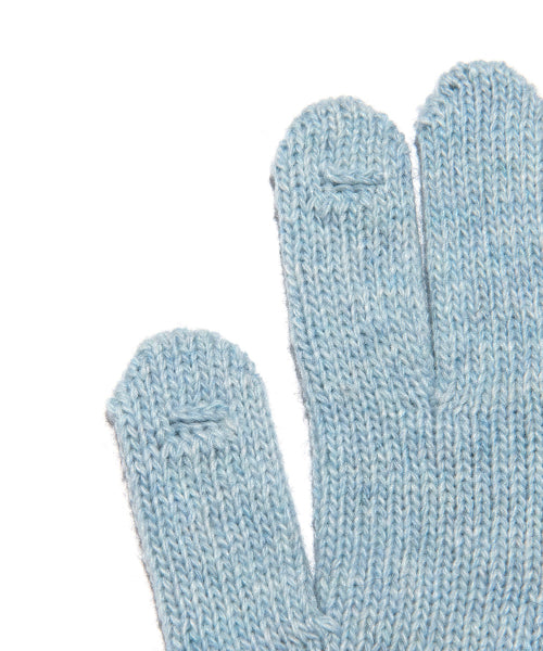 wool mixed colored knitwear gloves light blue