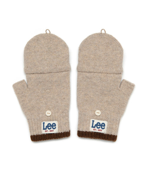 Fingerless Knitwear Hand-moa Gloves Oatmeal