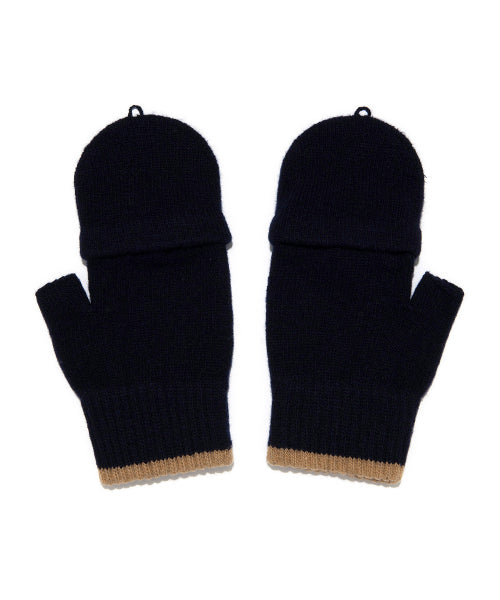 Fingerless Knitwear Son Moa Gloves Navy