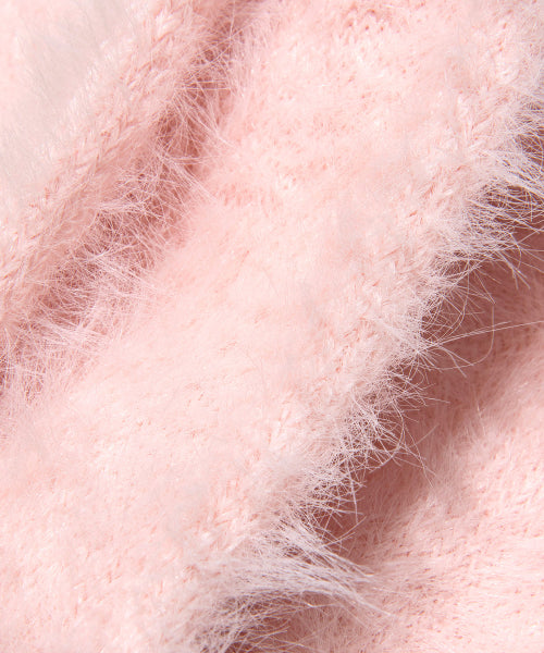 Hairy mini muffler pink