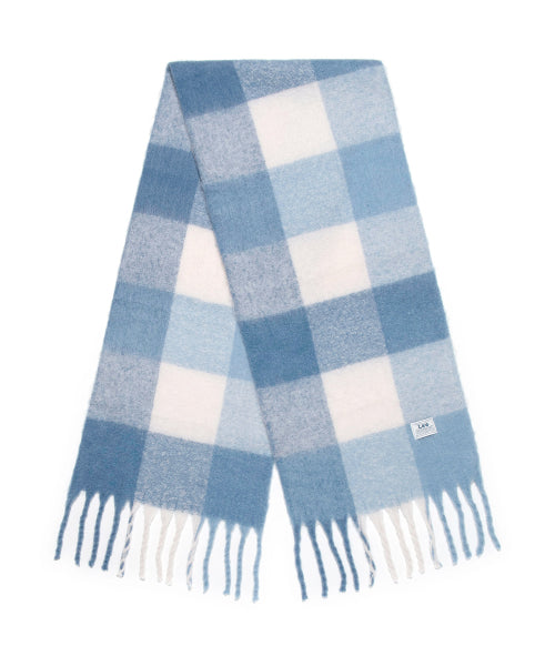 woven big muffler light blue
