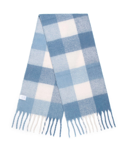 woven big muffler light blue