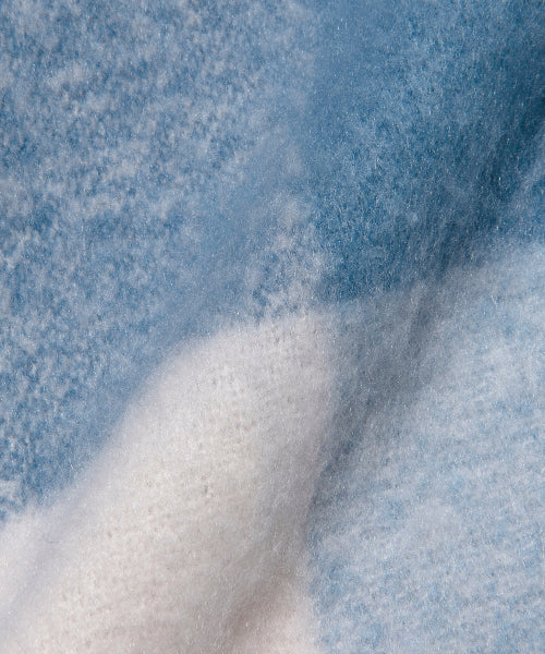 woven big muffler light blue