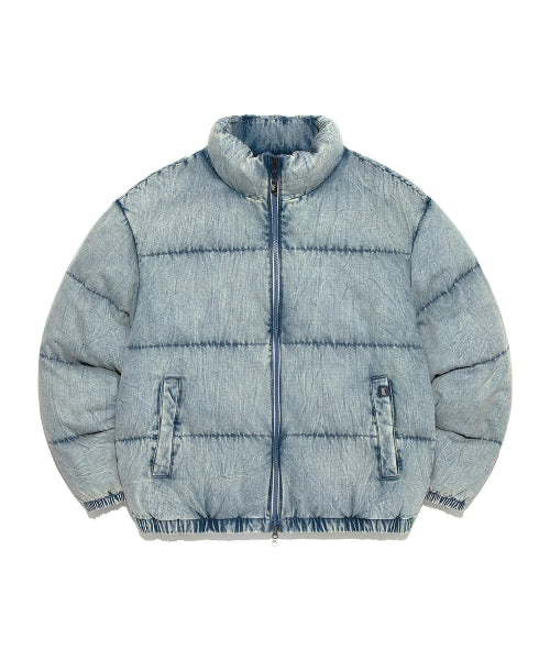Washing denim padded jacket indigo medium