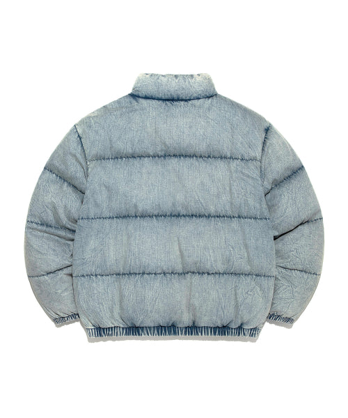 Washing denim padded jacket indigo medium