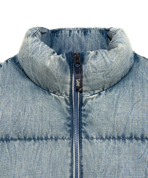 Washing denim padded jacket indigo medium