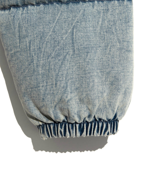 Washing denim padded jacket indigo medium