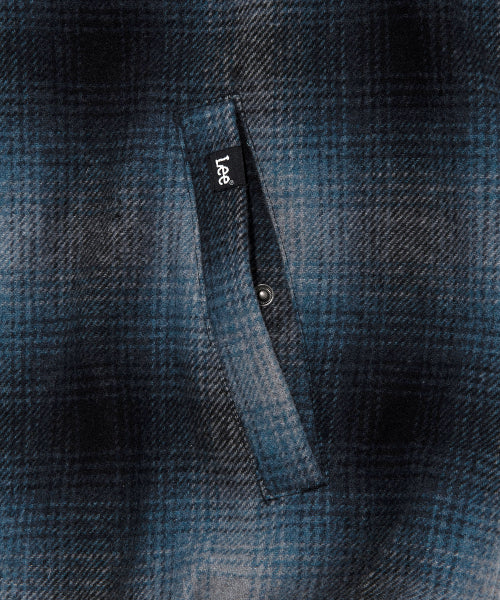 wool blend checkered hooded jacket checkered