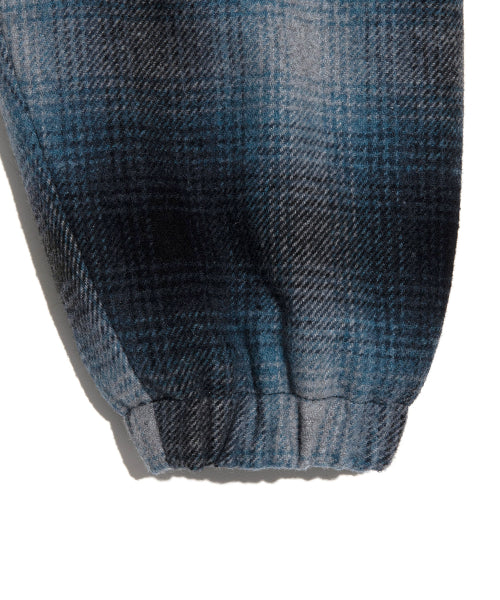 wool blend checkered hooded jacket checkered