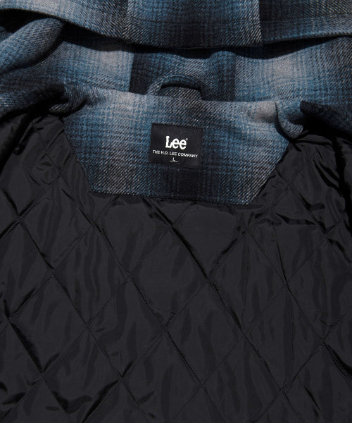 wool blend checkered hooded jacket checkered
