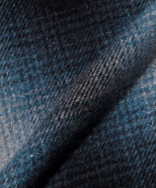wool blend checkered hooded jacket checkered