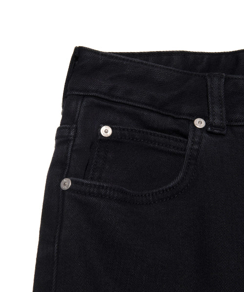 Women's Standard Fit Napping Denim Pants Black
