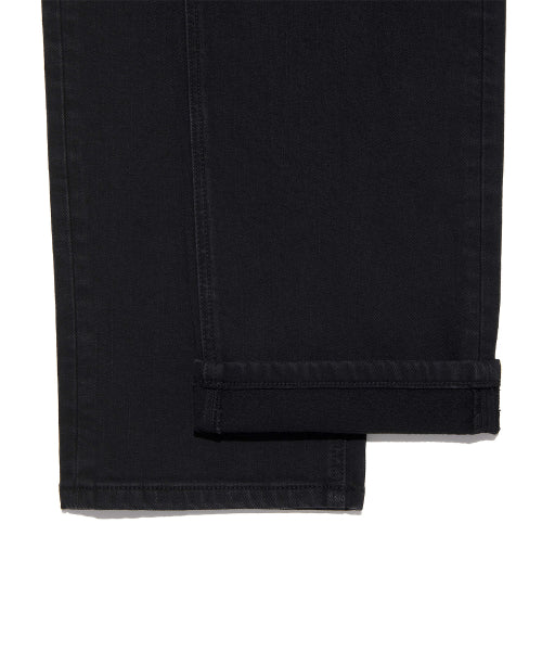 Man standard fit napping denim pants black