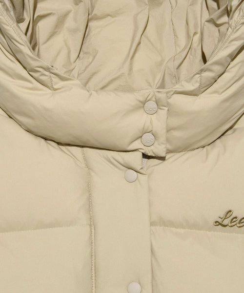 Women's Hood Short Down Light Beige