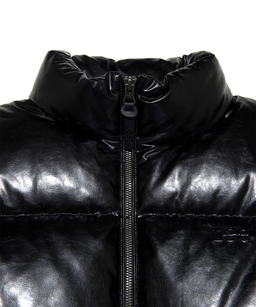 Women's Theological Leather Crop Down Black