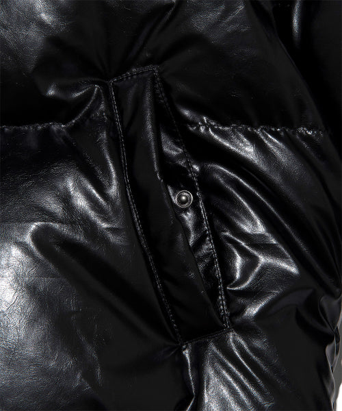 Women's Theological Leather Crop Down Black