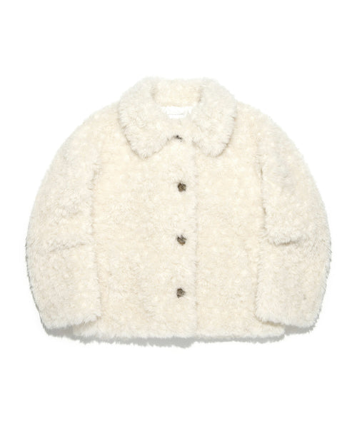 Women's New Semitic Fur Half Coat Ivory