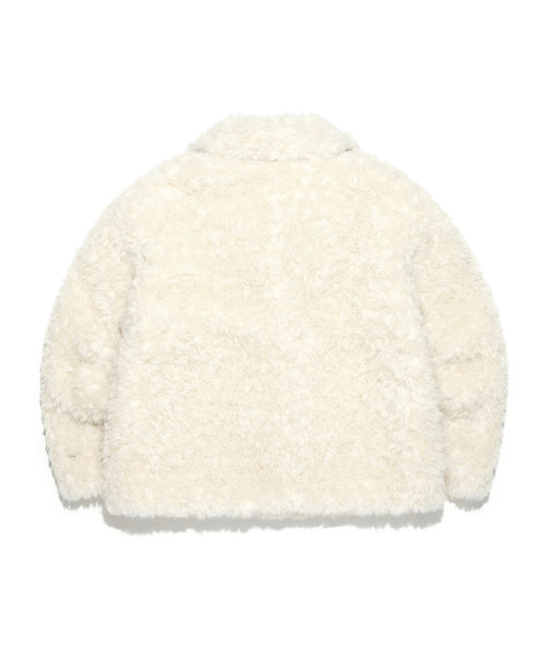 Women's New Semitic Fur Half Coat Ivory