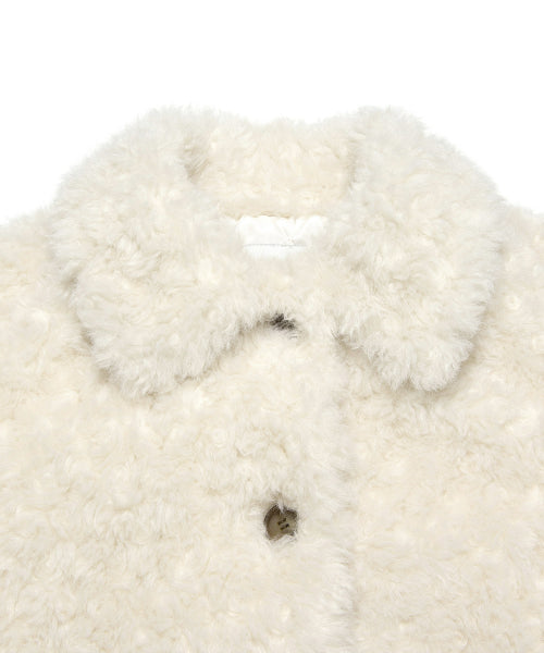 Women's New Semitic Fur Half Coat Ivory