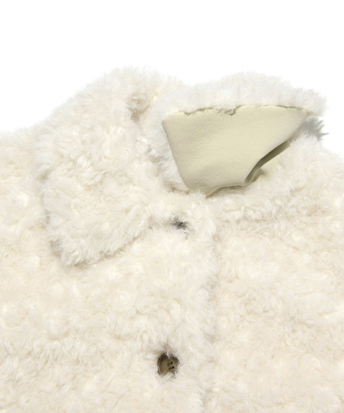 Women's New Semitic Fur Half Coat Ivory