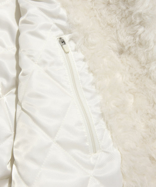 Women's New Semitic Fur Half Coat Ivory