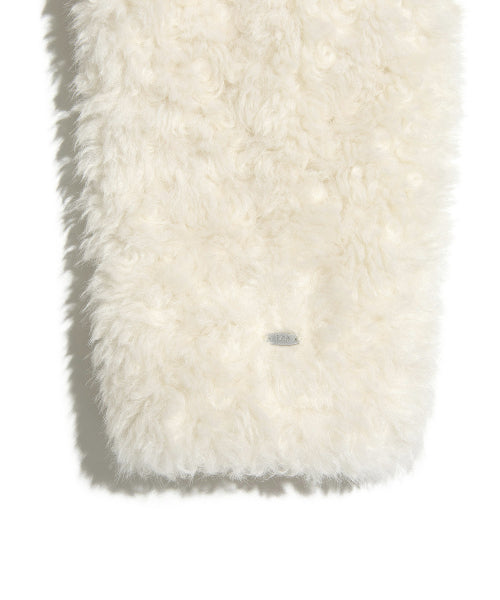 Women's New Semitic Fur Half Coat Ivory