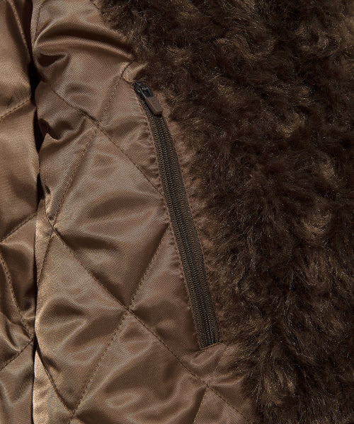 Women's Semitic Fur Half Coat Brown