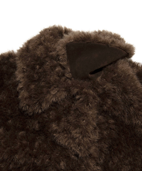 Women's Semitic Fur Half Coat Brown