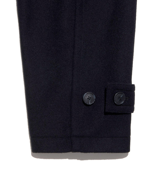 wool blend long duffel coat navy