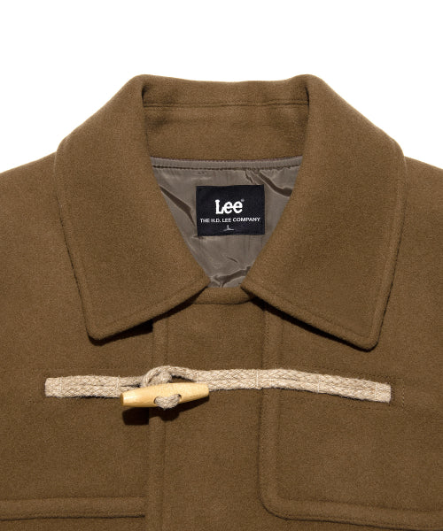 wool blend long duffel coat camel