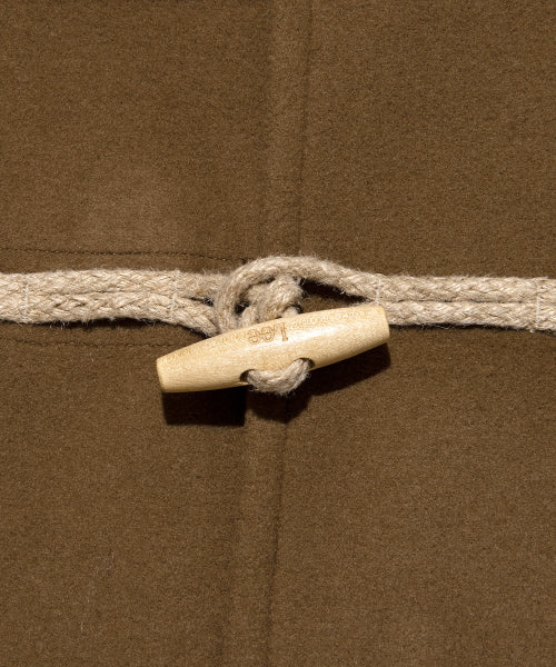 wool blend long duffel coat camel