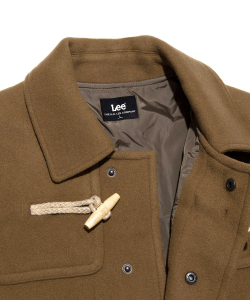 wool blend long duffel coat camel