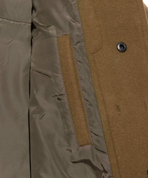 wool blend long duffel coat camel