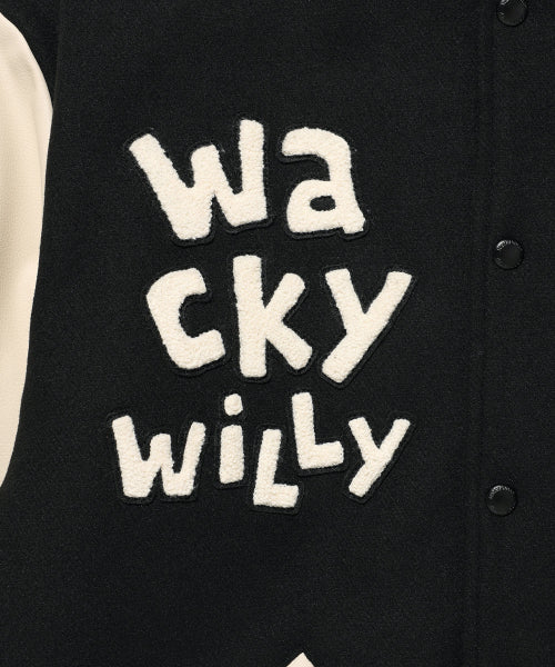 Applique Varsity Jacket Black