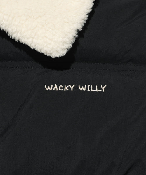 Women's Collar Color Short Down Jumper Black