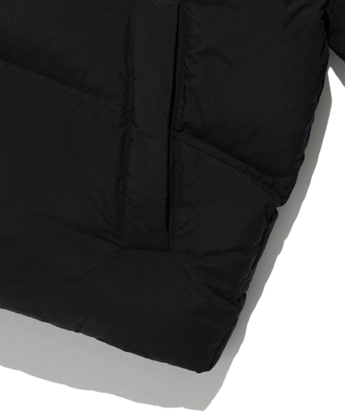 Women's Collar Color Short Down Jumper Black