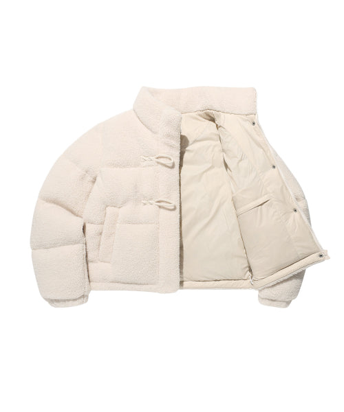 Women's fleece toggle short down cream