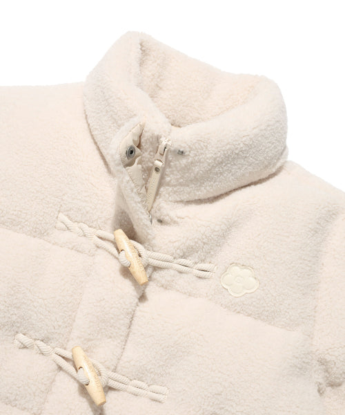 Women's fleece toggle short down cream