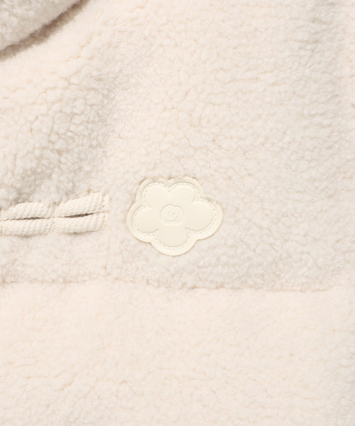 Women's fleece toggle short down cream