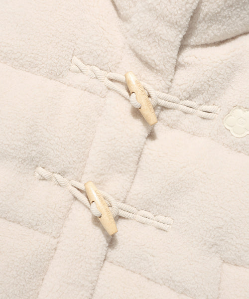 Women's fleece toggle short down cream