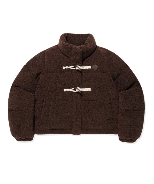 Women's fleece toggle short down brown