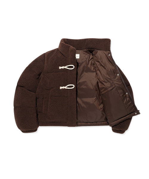 Women's fleece toggle short down brown