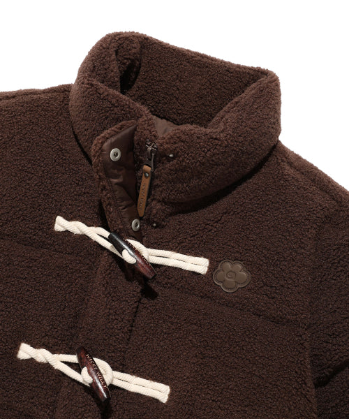 Women's fleece toggle short down brown
