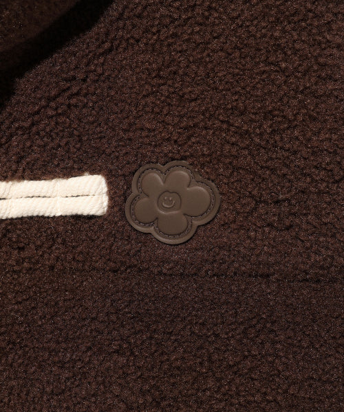 Women's fleece toggle short down brown